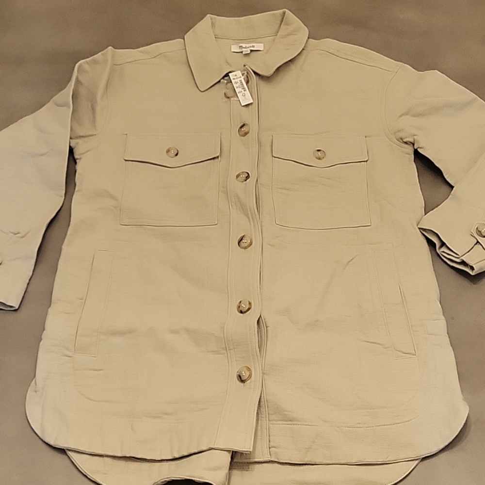 NWT Madewell Waffleback Branner Shirt-Jacket in Aged Stucco Tan hue Size XXS